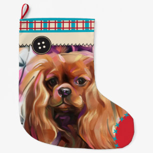 Ruby Cavalier Christmas Stocking checker