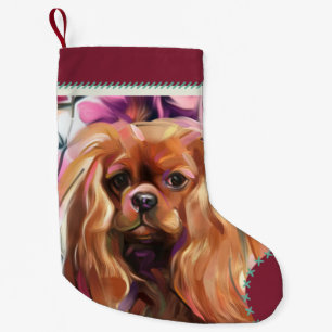 Ruby Cavalier Christmas Stocking red turquoise