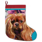 Ruby Cavalier Christmas Stocking red turquoise