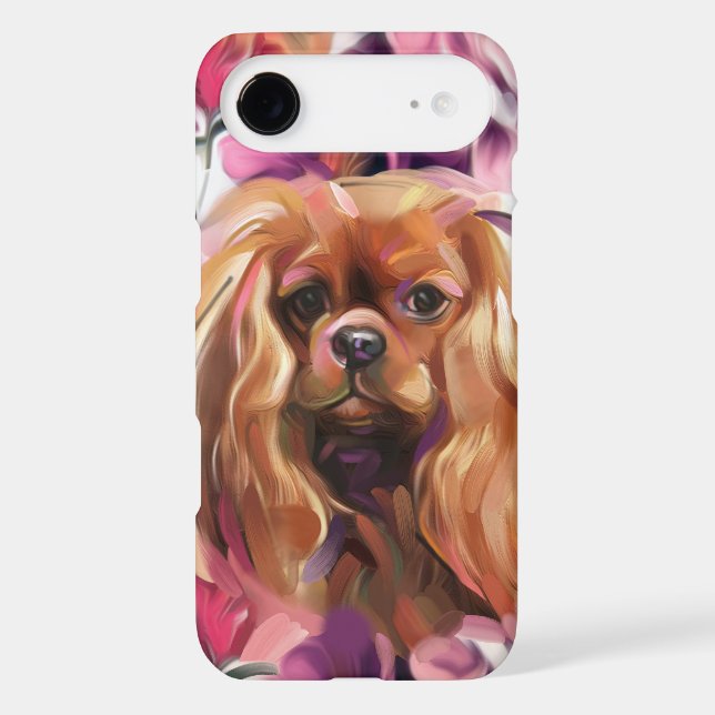 'Ruby' Cavalier dog art phone case (Back)