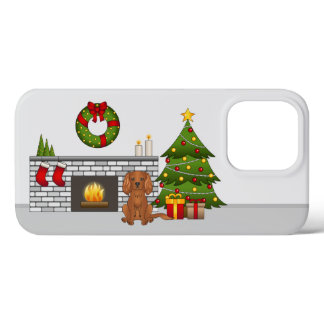 Ruby Cavalier Dog In A Festive Christmas Room iPhone 13 Pro Case