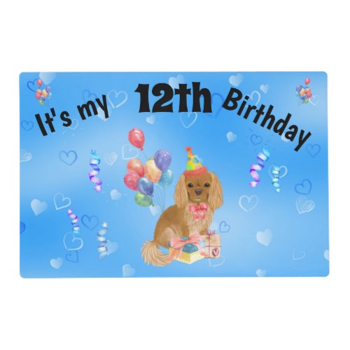 Ruby Cavalier King Charles Spaniel Birthday   Placemat