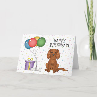 Ruby Cavalier King Charles Spaniel Dog - Birthday Card