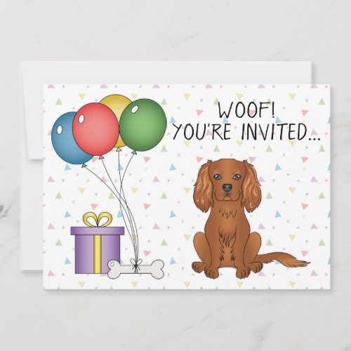 Ruby Cavalier King Charles Spaniel Dog _ Birthday Invitation