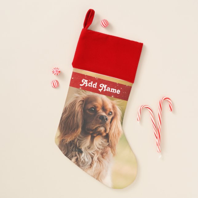 Ruby Cavalier King Charles Spaniel Dog Christmas Stocking (Front)