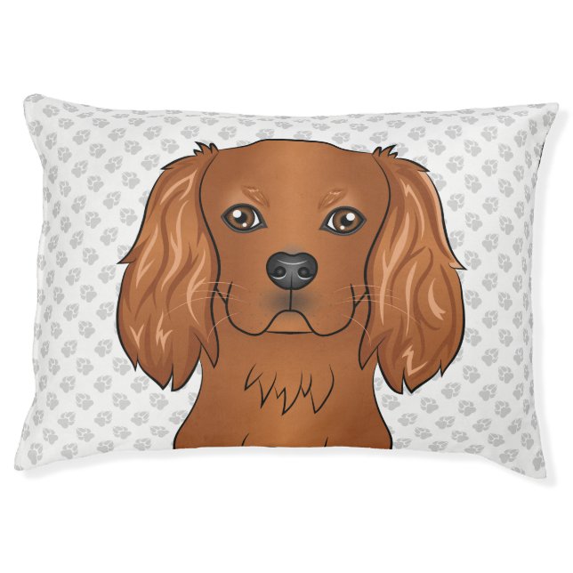 Ruby Cavalier King Charles Spaniel Dog Head Pet Bed (Front)