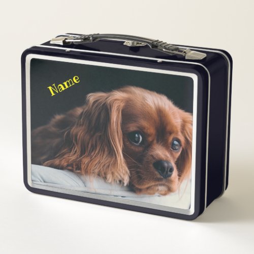 Ruby Cavalier King Charles Spaniel Dog Metal Lunch Box