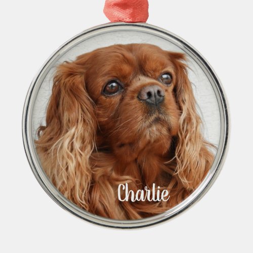 Ruby Cavalier King Charles Spaniel Dog Metal Ornam Metal Ornament