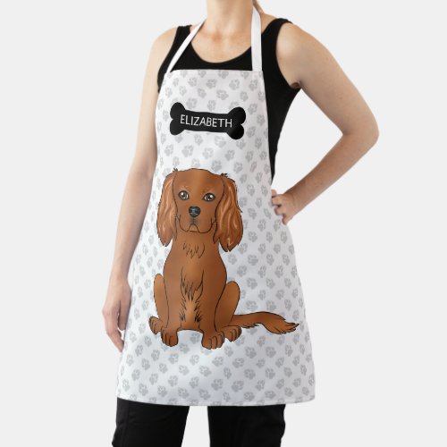 Ruby Cavalier King Charles Spaniel Dog  Name Apron