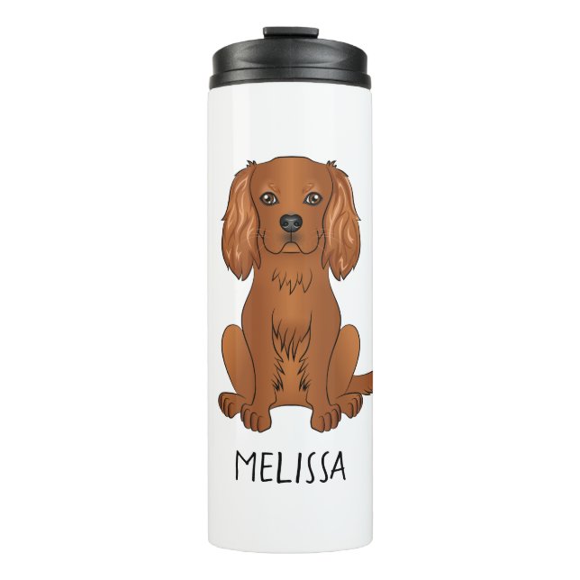 Ruby Cavalier King Charles Spaniel Dog & Name Thermal Tumbler (Front)