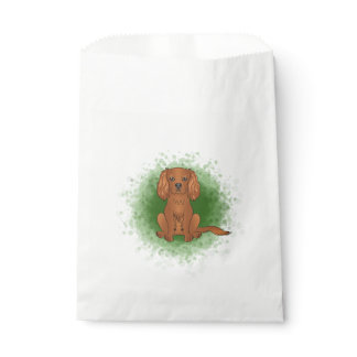Ruby Cavalier King Charles Spaniel Dog On Green Favor Bag