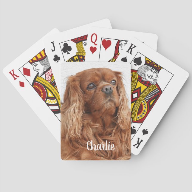 Ruby Cavalier King Charles Spaniel Dog Poker Cards (Back)