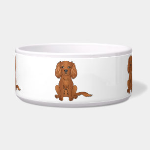 Ruby Cavalier King Charles Spaniel Dog Sitting Bowl