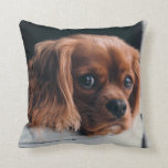 Ruby Cavalier King Charles Spaniel Dog Throw Pillow