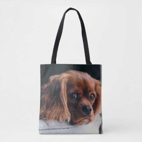 Ruby Cavalier King Charles Spaniel Dog Tote Bag