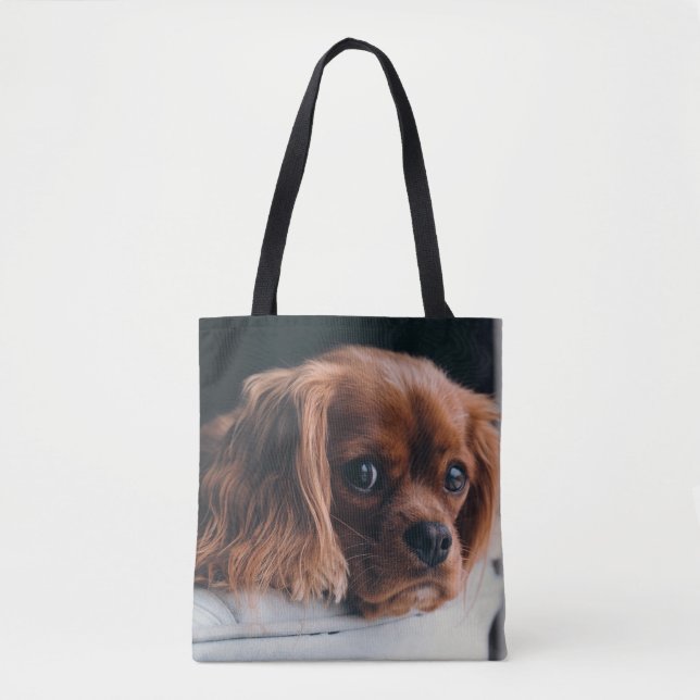 Ruby Cavalier King Charles Spaniel Dog Tote Bag (Front)