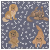 Ruby Cavalier King Charles Spaniel Fabric