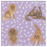 Ruby Cavalier King Charles Spaniel Fabric