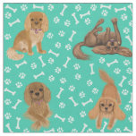 Ruby Cavalier King Charles Spaniel Fabric