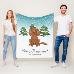 Ruby Cavalier King Charles Spaniel In Winter Fleece Blanket
