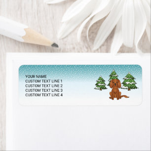 Ruby Cavalier King Charles Spaniel In Winter Label