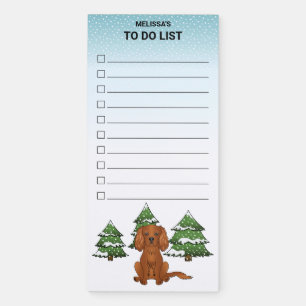 Ruby Cavalier King Charles Spaniel In Winter Magnetic Notepad