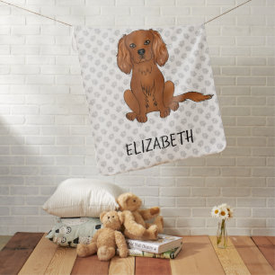 Ruby Cavalier King Charles Spaniel & Name Baby Blanket