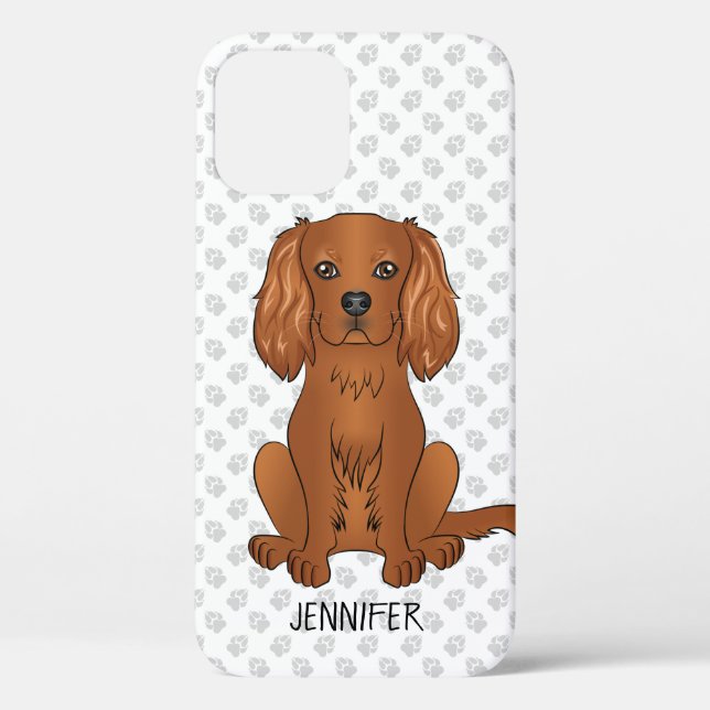 Ruby Cavalier King Charles Spaniel & Name Case-Mate iPhone Case (Back)