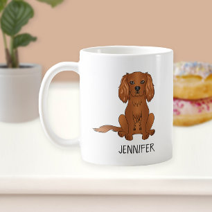 Ruby Cavalier King Charles Spaniel & Name Coffee Mug