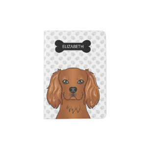 Ruby Cavalier King Charles Spaniel & Name Passport Holder