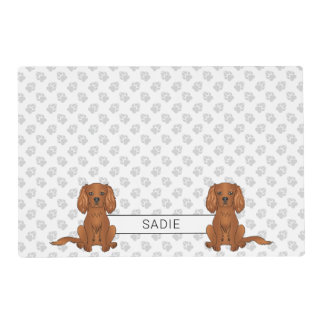 Ruby Cavalier King Charles Spaniel &amp; Name Placemat