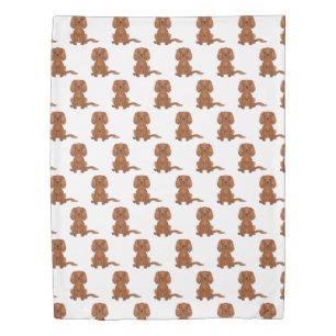 Ruby Cavalier King Charles Spaniel Pattern Duvet Cover