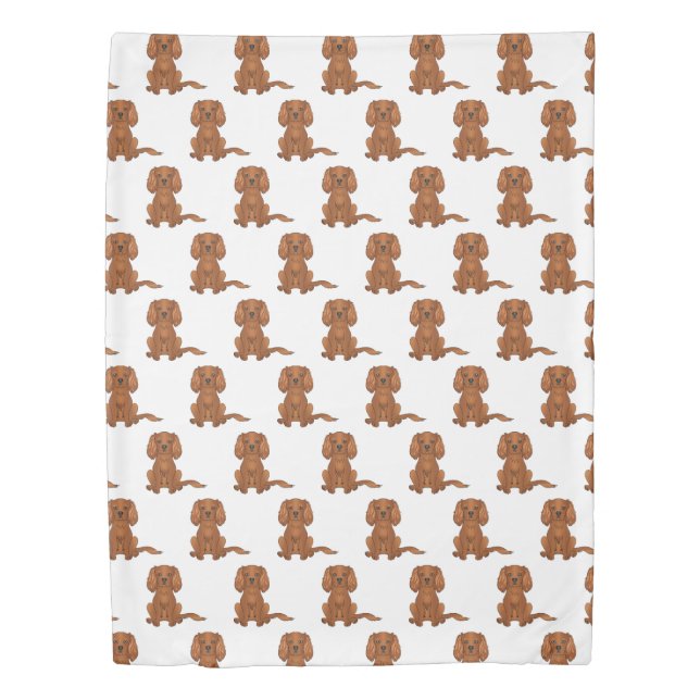Ruby Cavalier King Charles Spaniel Pattern Duvet Cover (Front)