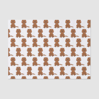 Ruby Cavalier King Charles Spaniel Pattern Tissue Paper