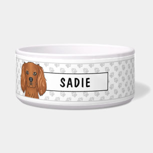 Ruby Cavalier King Charles Spaniel & Paws Bowl