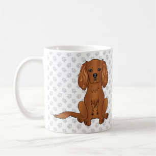 Ruby Cavalier King Charles Spaniel & Paws Coffee Mug