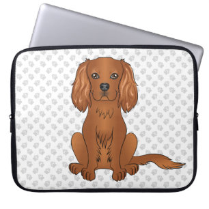 Ruby Cavalier King Charles Spaniel & Paws Laptop Sleeve