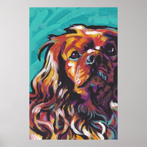 Ruby Cavalier King Charles Spaniel Pop Art Poster