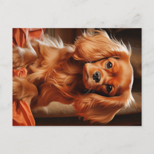 Ruby Cavalier King Charles Spaniel Postcard