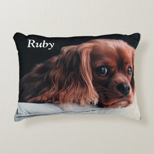 Ruby Cavalier King Charles Spaniel Puppy Dog Accent Pillow