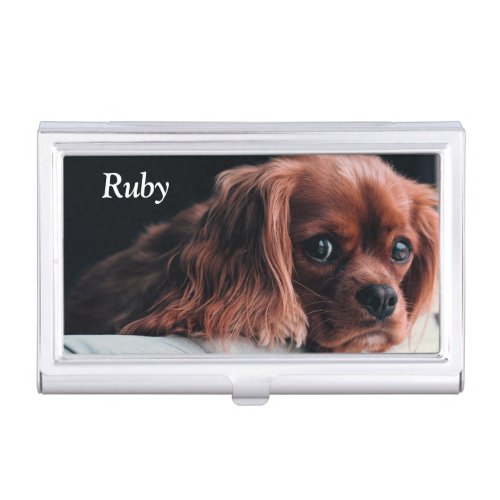 Ruby Cavalier King Charles Spaniel Puppy Dog Business Card Case