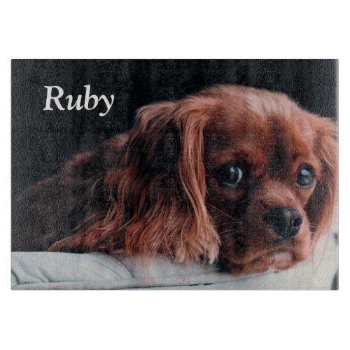 Ruby Cavalier King Charles Spaniel Puppy Dog Cutting Board