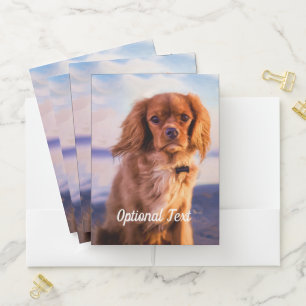 Ruby Cavalier King Charles Spaniel Puppy Dog Pocket Folder