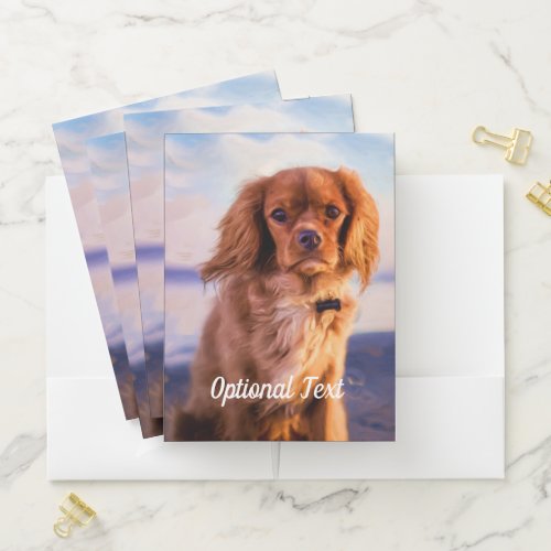 Ruby Cavalier King Charles Spaniel Puppy Dog Pocket Folder