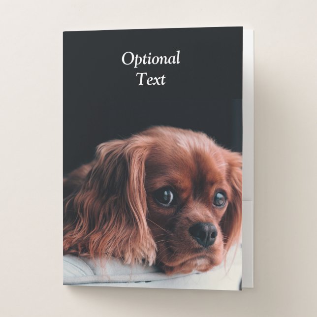 Ruby Cavalier King Charles Spaniel Puppy Dog Pocket Folder (Front)