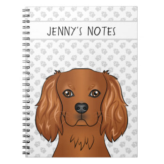 Ruby Cavalier King Charles Spaniel &amp; Text Notebook