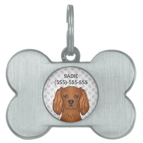 Ruby Cavalier King Charles Spaniel  Text Pet ID Tag