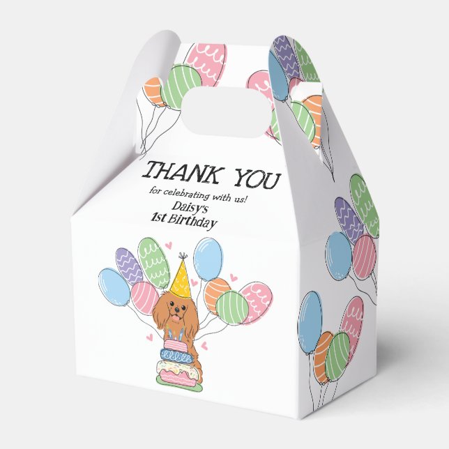 Ruby Cavalier King Charles Spaniel Thank You Favor Boxes (Front Side)