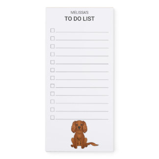 Ruby Cavalier King Charles Spaniel To Do List Magnetic Notepad