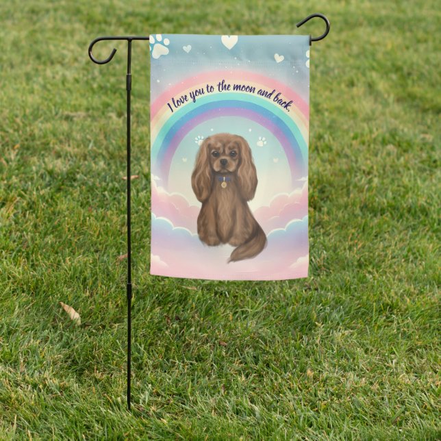 Ruby Cavalier Rainbow Bridge Memorial  Garden Flag (In SItu)